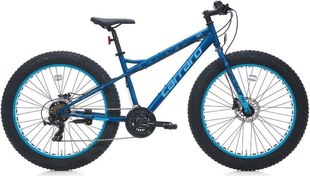 Resim Carraro 26 Jant Fat Bike Bisiklet 21 Vites 43 Kadro Hidrolik Fren Açık Ve Koyu Mavi 