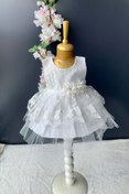 Resim Mnk Baby&Kids Kat Dantelli Gül Motif Kız Bebek Elbise Pnpn159 Beyaz 