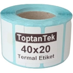 Resim 40X20 TERMAL ETİKET BİR RULO 1000 ADET (TAM METRAJ) 1.KALİTE 