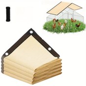 Resim Dayanıklı Su Geçirmez Tavuk Kümesi Çadır Kapak - Bejli File ile Siyah Bungee Halatları, PVC Malzeme, 4 Fonksiyon: Rüzgar Geçirmez, Yağmur Geçirmez, Kar Geçirmez, UV Koruma, Kolay Kurulum, Büyük Tavuk Kümeleri veya Ranchlar için Uygun - Tavuk Kümesi Aksesuarları 