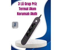 Resim Butik Bfs 3 USB Çıkışlı Hızlı Şarjlı Anahtarlı Üçlü Priz 