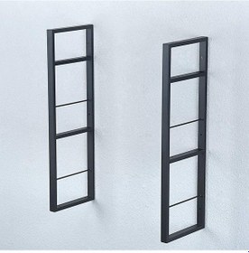 Resim Metal Duvar Rafı Ahşap Kütük Uyumlu Kitaplık 