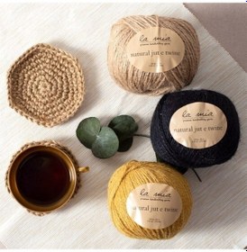 Resim La Mia Natural Jute Twine 100 Gr Bordo Jüt İp - L211 - 34105 