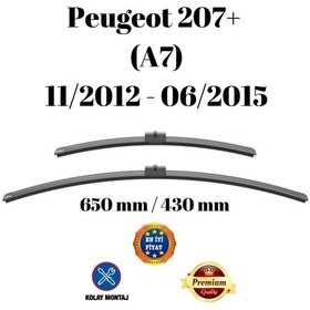 Resim Peugeot 207+ A7 2012 2013 2014 2015 Uyumlu Ön Cam Silecek Süpürgesi Takımı 650/430mm Silbak 