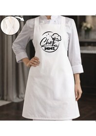 Resim Bk Gift Kişiye Özel İsimli Çapraz Askılı Beyaz Mutfak Önlüğü - 3, Aşçı Önlüğü, Şef Önlüğü, Anneye Hediye Kobitmeyencom35937 Bk Gift Renkli 