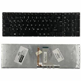 Resim Toshiba ile Uyumlu Satellite P50T-A-113, P50T-A-114, P50T-B-10T Notebook Klavye Işıklı Siyah TR 