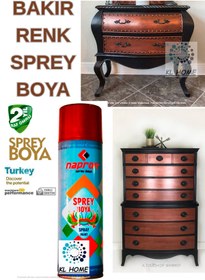Resim KL HOME Bakır Renk - Yaldız Sprey Boya 400ml Uygun Büyük Boy -2yıl Raf Ömrü 