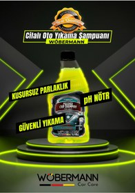 Resim Wöbermann Cilalı Oto Yıkama Şampuanı Wash and Wax Ph Nötr 400 Ml. 