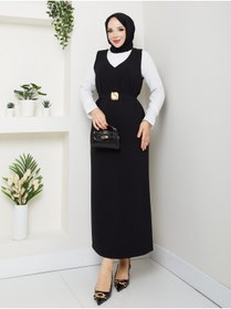 Resim CNG MODA Tesettür Gold Tokalı Jile Takım 