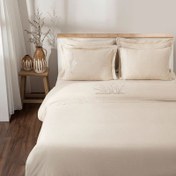 Resim Ecocotton Mihra Battal Boy Bej Nevresim Takımı 240x220 cm 