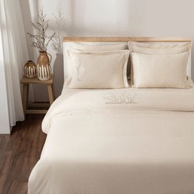 Resim Ecocotton Mihra Çift Kişilik Bej Nevresim Takımı 200x220 cm 