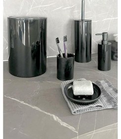 Resim Primanova Flores 5'li Banyo Seti - Siyah Siyah 