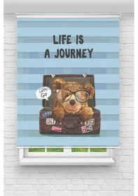 Resim Perdecizade Enxboy Sandıkda Ayıcık Dijital Baskılı Zebra Perde-cocuk Odası-stor Perde Renkli 