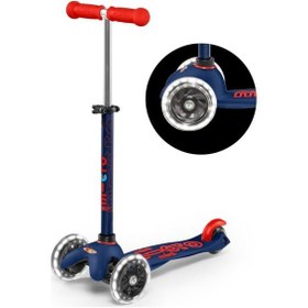 Resim Micro Mini Deluxe Navy Blue Işıklı (LED) Scooter MMD118 