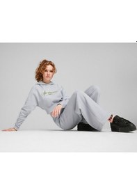 Resim Puma Classics+ Relaxed Hoodie Kadın Günlük Sweatshirts 62427363 Gri 62427363 Gri 