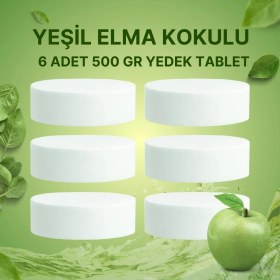 Resim 3 Adet 2X500 gr Nem Alıcı Rutubet ve Küf Önleyici Yedek Tablet Yeşil Elma 