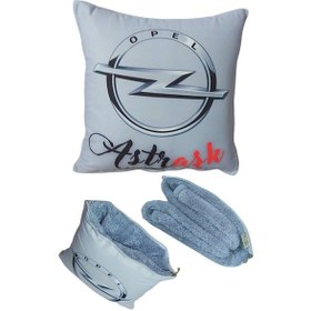 Resim Astraaşk Opel Astra Baskılı Battaniyeli Yastık Opsiyonel Kırlent 