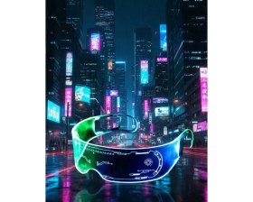 Resim Toptan Bulurum Aydınlatmalı LED Parti Gözlüğü Çok Renkli Modlu Cyberpunk Tasarım 