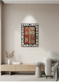 Resim Modern Çerçeveli 60 Yıllık Antika Malatya Kilim Tablo 