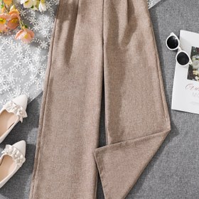 Resim Kadınlar için Ayarlanabilir Bel Çift Tokalı Her Kıyafete Uygun Geniş Paça Pantolon 