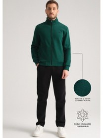 Resim Shooter Sportswear Shooter Deluxe Kışlık Erkek Eşofman Takımı Dikiş Detaylı Regular Kalıp Yeşil 