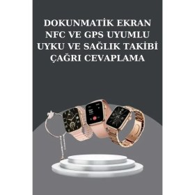 Resim Mossem Kadınlara Özel Bileklik Hediyeli Akıllı Saat ve Dijital Göstergeli Anc Özellikli Bluetooth Kulaklık 