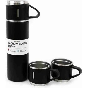 Resim Vacuum Termos Paslanmaz Çelik 3 Bardaklı Vakumlu Termos Set 500 Ml, 12 Saate Kadar Isı Koruma 