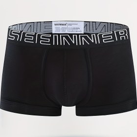 Resim SEEINNER Erkek Pamuklu Boxer Şortları - U-Şekilli Geniş Bant, Nefes Alabilen ve Rahat, Elastik Bel Düğmesiyle, Rahat Giyim İçin Düz Renk Tasarımı, Rahat İç Çamaşırı, Pürüzsüz Dokulu 