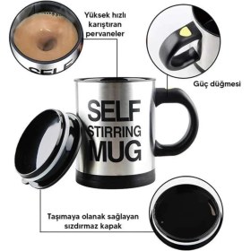 Resim Mercansa Karıştırıcı Özellikli Mikser Kupa Bardak Kompakt Taşınabilir Mug 