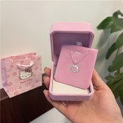 Resim 1 adet/2 adet Sanrio Kolye Hello Kitty, zarif hediye kutusu ile, tatlı ve sevimli Hello Kitty kolye, doğum günü hediyesi, Kitty kolye, tatlı ve sevimli kolye, en iyi arkadaşa hediye, parti küçük hediye 