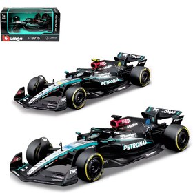 Resim Burago 1:43 Ölçekli Mercedes AMG 2024 W15 Modelleri #44 ve #63, Koleksiyonluk Döküm Formula 1 Arabaları, Yarış Tutkunları ve Sevgililer Günü Hediyesi Olarak Mükemmel. 