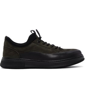 Resim Derimod Erkek Haki Bağcıklı Nubuk Deri Casual Sneaker 24WFD6761V3 