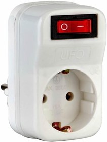 Resim UFO Tekli Akım Korumalı Anahtarlı Priz 16A 250V, Max 3500W Aşırı Yük Koruması (Beyaz) 