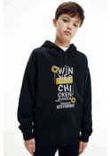 Resim Pubg Winner Baskılı Unisex Çocuk Kapüşonlu Siyah Sweatshirt (528630010) Siyah 