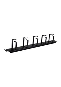 Resim 1U 19" Yatay Organizer 5 Kancalı Metal Kabinet Kablo Toplayıcı 