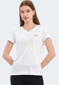 Resim Slazenger RIVE Kadın V Yaka Beyaz Tişört 