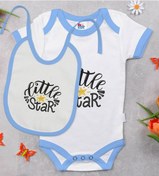 Resim Bk Kids Little Star Tasarımlı Mavi Bebek Body Zıbın Ve Mama Önlüğ Çok Renkli 