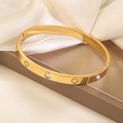 Resim 1 adet Titanyum Çelik Bileklik, Ayna Parlatılmış, Vakum Elektrokaplama 18K Altın Kaplama, Solmaz, Şanslı Dört Yapraklı Böcek, Moda Klasik Stil, Günlük Giyim İçin Uygun, Kadınlar İçin Takı, Bayan İçin Bileklik 