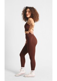 Resim Nature The Brand Ntb Yüksek Bel Kalça Toparlayıcı Dikişsiz Scrunch Tayt Kahverengi 