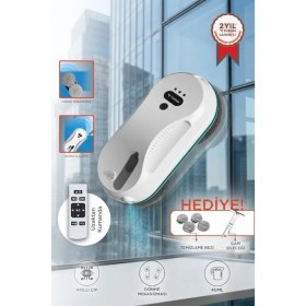 Resim Torima Cam Silme Temizleme Robotu Uzaktan Kumandalı Su Püskürtmeli S9 Beyaz 
