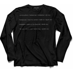 Resim Kendim Seçtim Sanma Şahım Şiir Sagopa Yavuz Sultan Selim Uzun Kollu Tişört Baskılı Çocuk T-Shirt 