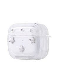 Resim Ekılıf - Apple Uyumlu AirPods 3. Nesil - Kılıf Airbag Tasarımlı Simli Şeffaf Kutup Kılıf - Airbag 44 - Yıldız - T36622 Yıldız 