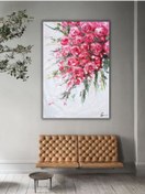 Resim Yağlı Boya Tablo %100 El Yapımı 84cmx104cm Çiçek Buket 