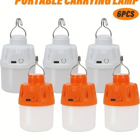 Resim 6 Adet LiHangStar Taşınabilir LED Kamp Lambası, USB Şarjlı ve Asma Kancalı - Ağır Hizmet Tipi Dış Mekan Fenerleri, Çadır, Acil Durumlar, Barbekü, Elektrik Kesintileri İçin Uygun - Sensörlü/Zamanlayıcılı/Dimmerli USB Gücünde Led Ampuller (Beyaz & Turuncu Seçenekler) - Kamplara, Ev Partilerine, Doğa Yürüyüşleri ile hediye için ideal, Kamp için Taşınabilir Işık,Uzun Ömürlü Kamp Lambası,Çadır Lambası,Standlı Kamp Lambası,Ultra Hafif Kamp Ekipmanı 