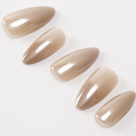 Resim Pop Beauty Takma Tırnak Seti & Zararsız Yapıştırıcı, Glazed Caramel Donut Hailey Bieber Popbeauty10133 