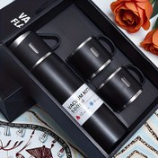 Resim 1 set - Paslanmaz Çelik Vakumlu İzoleli 500ml/16.9oz Şişe Bardak ile, Sıcak ve Soğuk İçecekler için İdeal, Okul Su Şişesi 