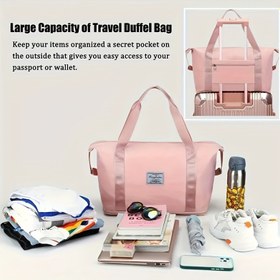 Resim Büyük Kapasiteli Katlanabilir Seyahat Saklama Çantası - Dayanıklı Polyester, Taşınabilir ve Genişletilebilir, Açık Hava Maceraları, Kamp, Yürüyüş ve Fitness için İdeal, Tüm Hava Koşulları İçin Tote, Karışık Renkler, Seyahat Tote Çantası|Spor Tasarımı|Katlanabilir Tasarım 