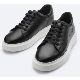 Resim AVVA Erkek Siyah %100 Deri Esnek Taban Hafif Casual Ayakkabı B008000 