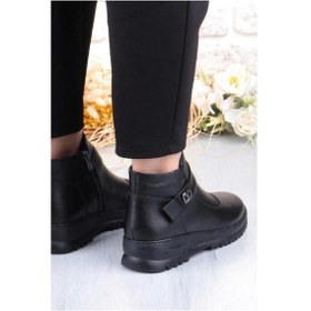Resim Pepita B002 Ortopedik Esnek Taban Yumuşak Kadın Deri Bot Siyah 