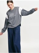 Resim Zolla Kadın Baskılı Göğüs Kapaklı Sweatshirt 453843749 Gri 